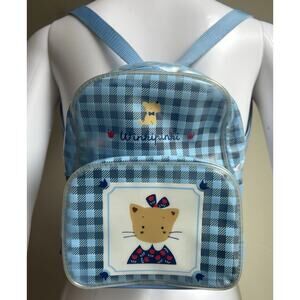Vintage Sanrio Winkipinki Mini Backpack 90s Plaid Kawaii Y2K Rare Bag Blue